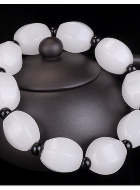 保真新疆和田玉手链天然原石籽料羊脂级白玉手串男女款玉手链