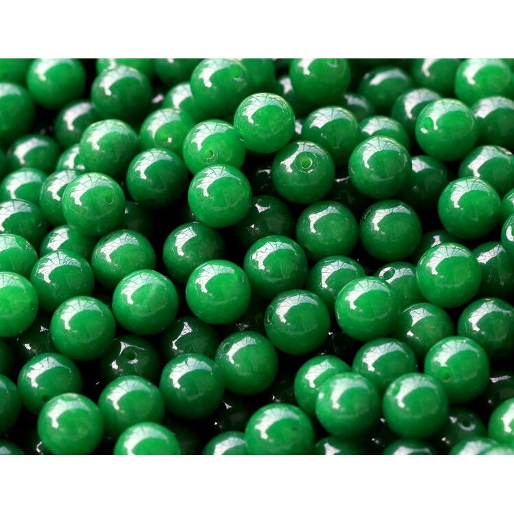新疆和田玉碧玉散珠子昆仑碧玉菠菜绿圆珠可做手链项链耳坠