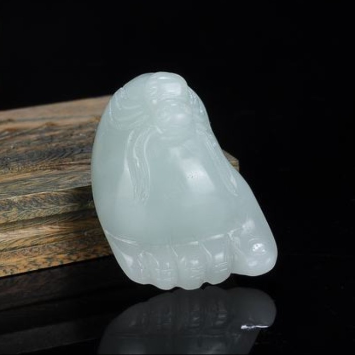 和田玉吊坠男女款 白玉知足常乐小吊坠情侣款宝宝款