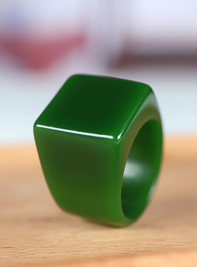 玉扳指玉戒指和田玉碧玉大拇指指环宫廷风菠菜绿玉石扳指