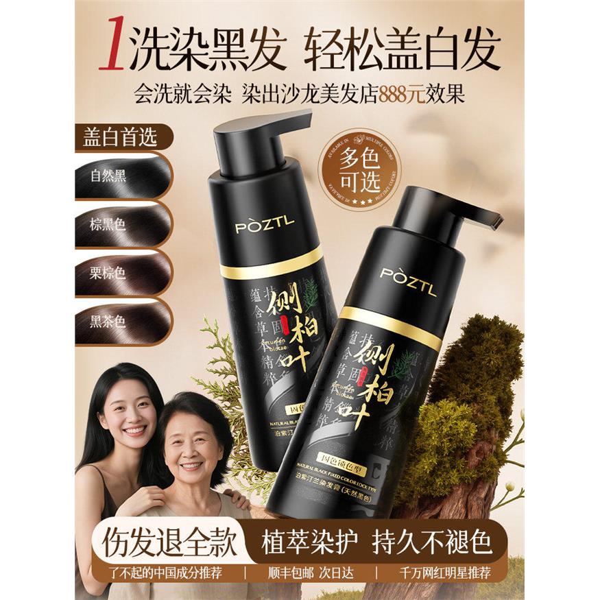 侧柏叶染发膏剂纯植物天