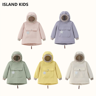 mat儿童秋冬季 加绒圆帽风衣男女宝宝防风防水冲锋衣可爱洋气外套