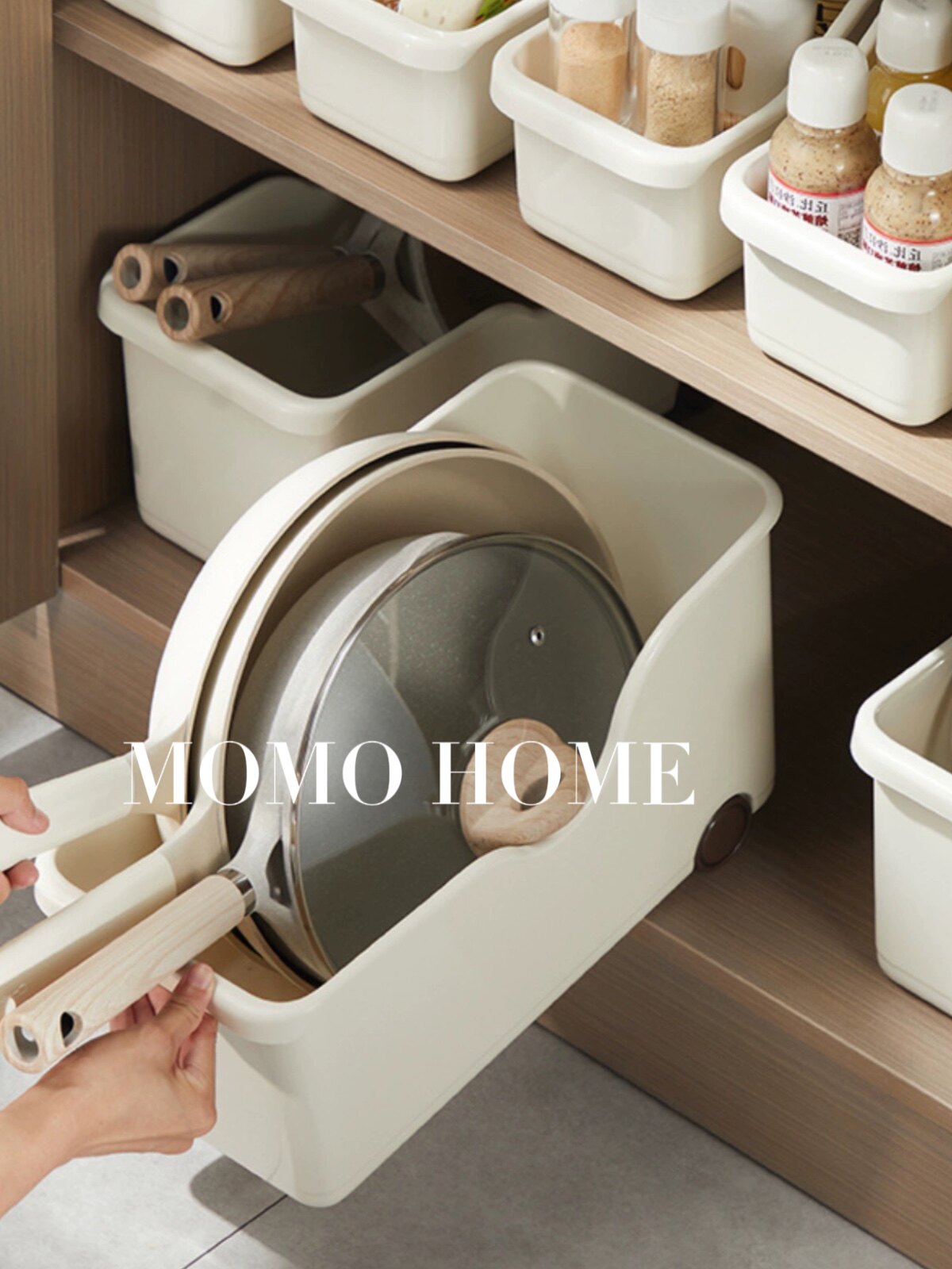 MOMO HOME家居厨房家用多功能好物厨柜收纳盒冰箱杂物带滑轮