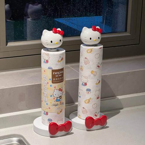 MOMO HOMEhellokitty创意厨房纸巾架卡通免打孔家用可爱摆件YW