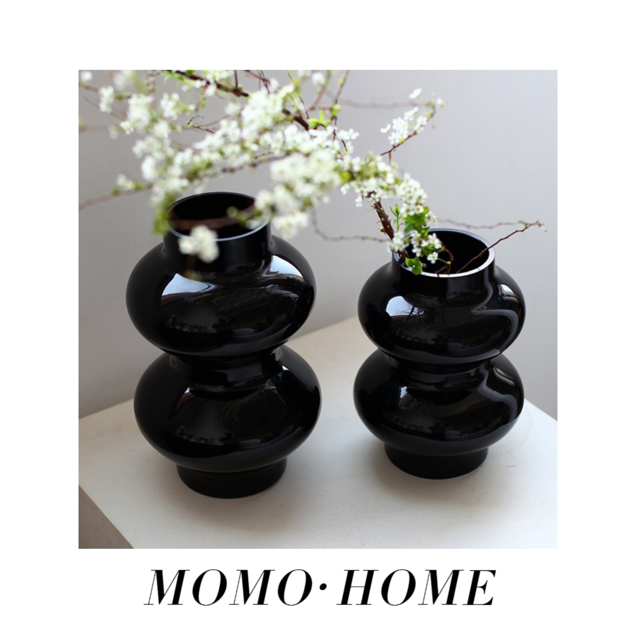 MOMO HOME家居小红书欧式简约奶黄葫芦花瓶家居客厅办公