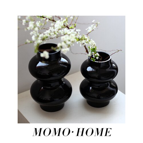 MOMO HOME家居小红书欧式简约奶黄葫芦花瓶家居客厅办公