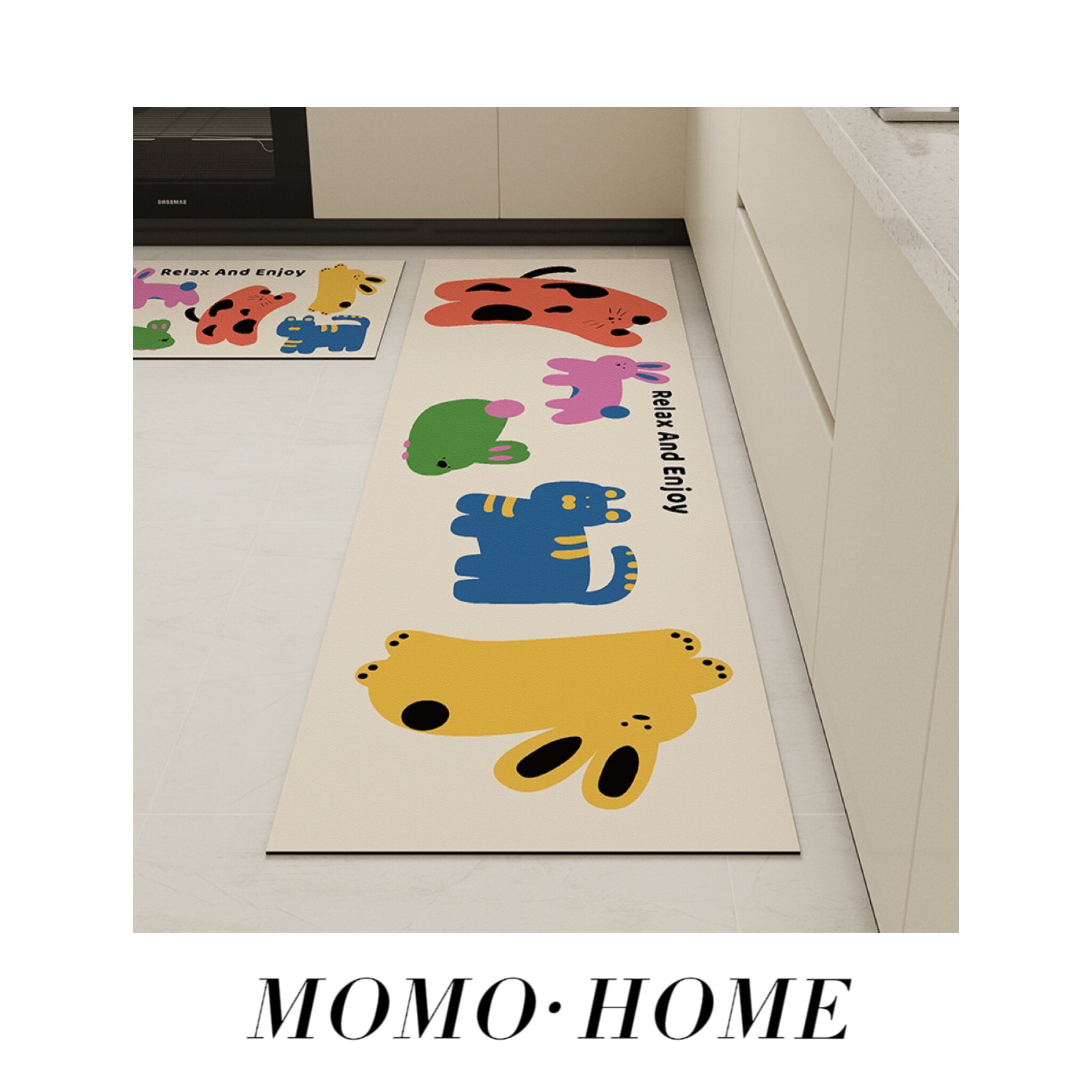 MOMO HOME家居小红书厨房专用地垫硅藻泥l形吸水免清洗防脏防滑