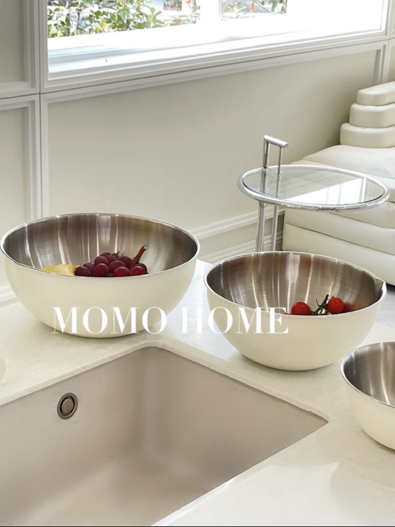 MOMO 小红书同款 304不锈钢食品级料理碗 厨房烘培和面搅拌碗拌菜