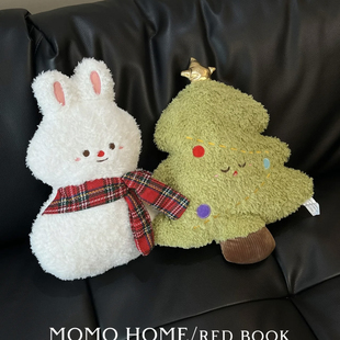 MOMO HOME家居超软圣诞树抱枕女生睡觉袜公仔可爱雪人玩偶