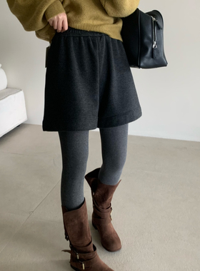 BLESSED MOMENT秋上新韩系叠搭感神器呢子休闲短裤FK1110