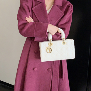 含100羊毛 配腰绳 赫本风紫色收腰气质羊毛外套 10161 BEE