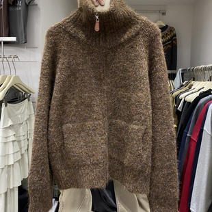 FFU复古高领宽松拉链保暖毛衣22922