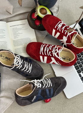 SOLOS ACC系复古交叉绑带小众拼色猪皮鞋垫牛筋软底德训鞋13109