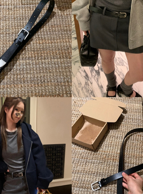 ARAN PLAMM-黑色头层牛皮韩版皮带显瘦腰带腰封(配包装盒)