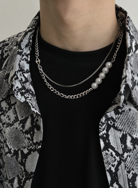 2022新款简约双层链条男潮ins