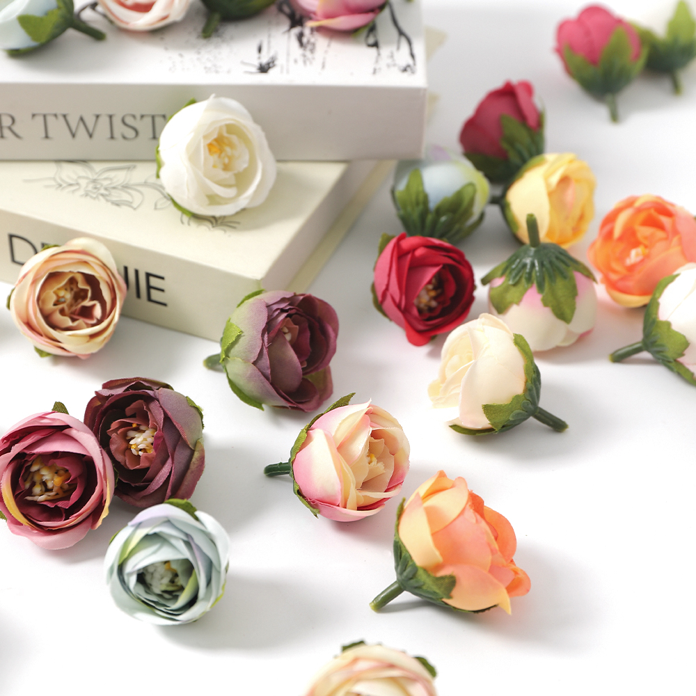 仿真玫瑰花苞DIY手工花环材料