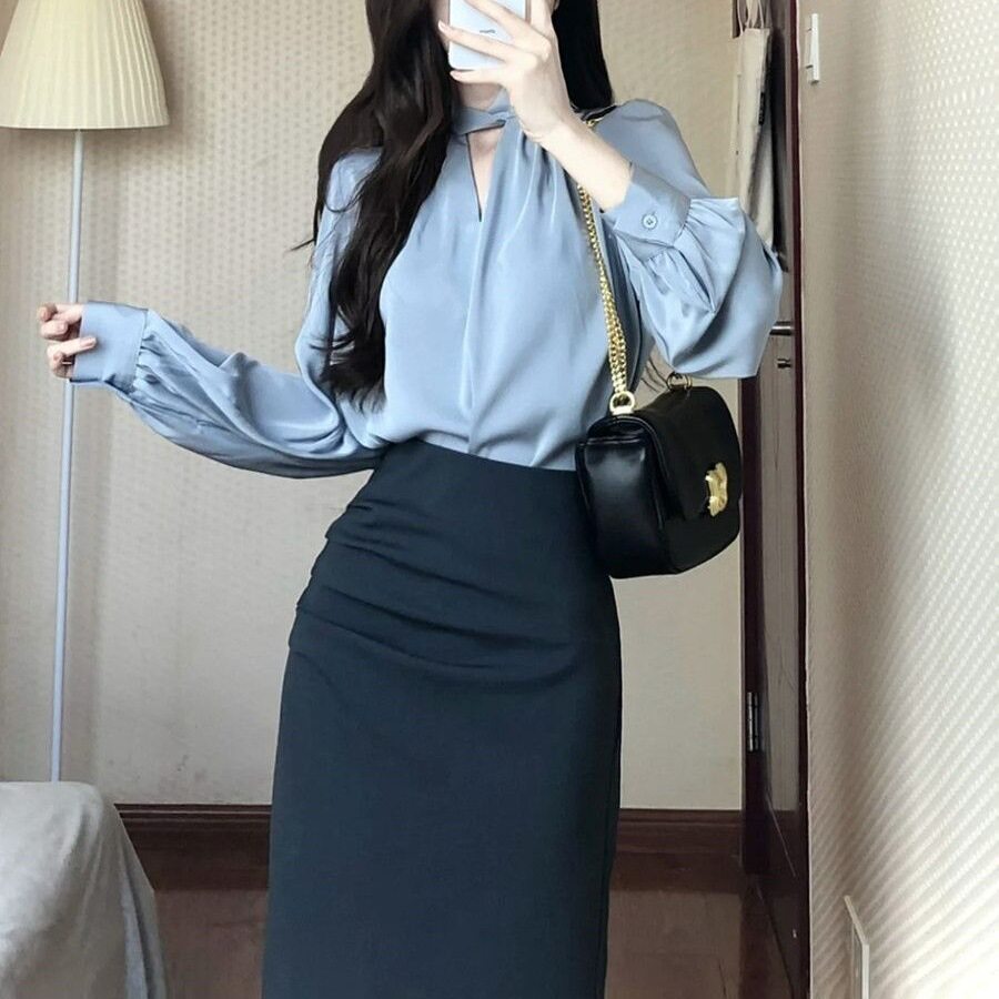 女装2025春季新款高级感通勤职业衬衫半身裙时尚气质小众两件套装