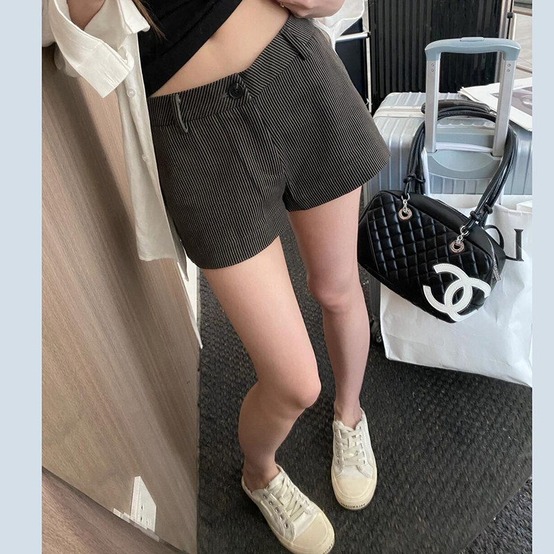 休闲条纹短裤女夏季新款