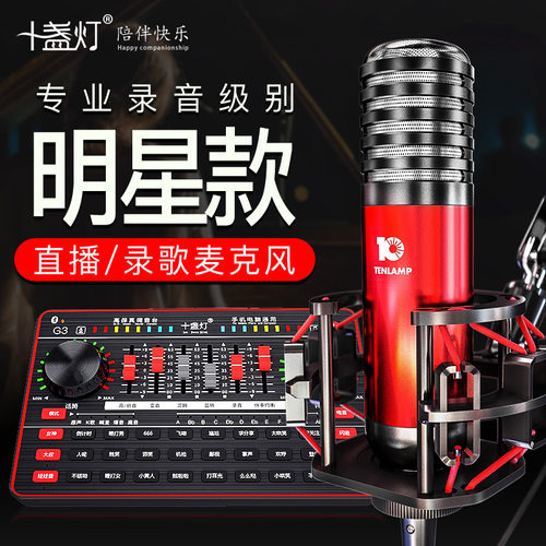 十盏灯Y8电容麦克风声卡直播套装
