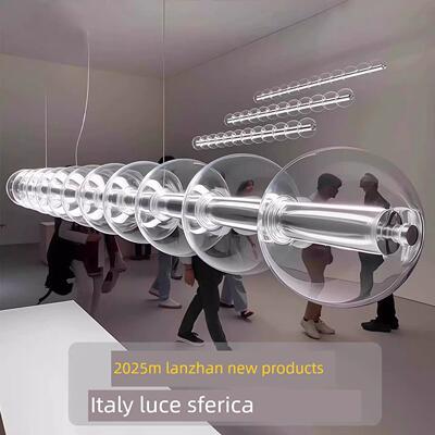 中山工厂直销2025米兰意大利Luce Sferica玻璃一字长条泡泡吊灯设