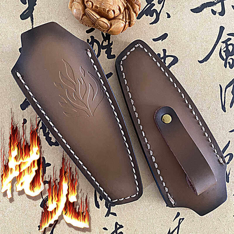 牛皮革手工皮鞘刀鞘小直刀一体鞘直插式通用款直刀套腰带挂包便捷