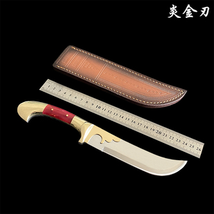 现货英吉沙手工锻打精选不锈钢锋利手把肉小刀黄铜树脂手柄果蔬刀