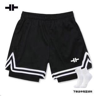 美式篮球短裤假两件男女款球裤运动裤跑步训练五分裤夏新款