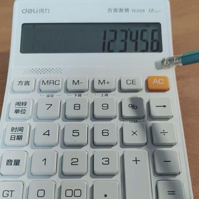 得力TE209方言语音计算器多功能办公财务会记商用真人发音计算机