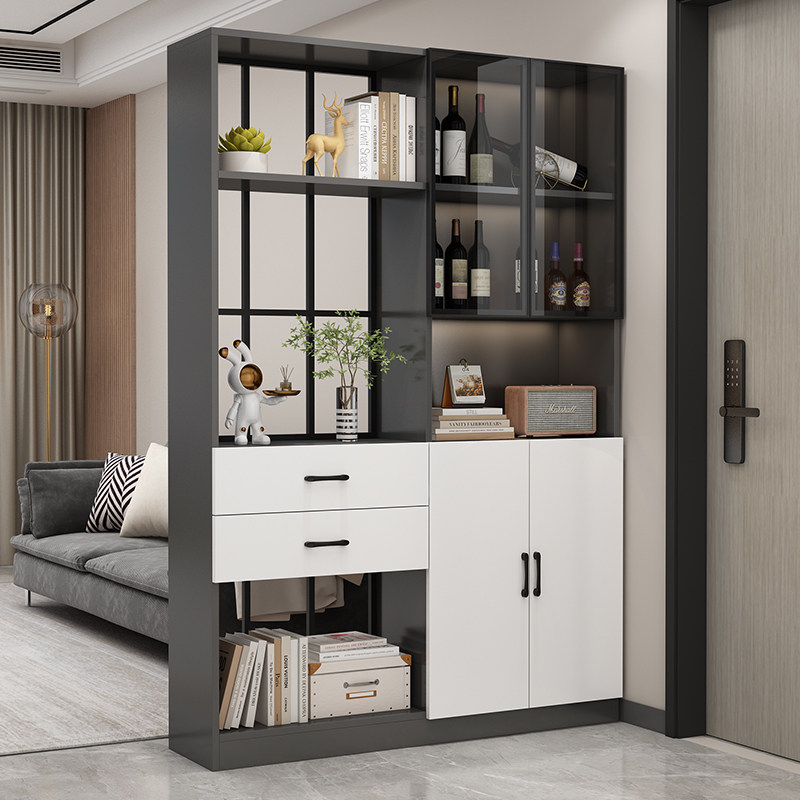 新疆包邮实木入户玄关柜轻奢屏风柜简约现代小户型储物酒柜新款客