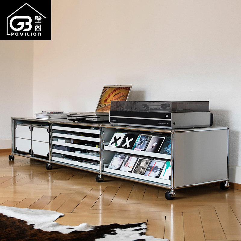 壁阁定制模块组合电视柜室内客厅不锈钢收纳饰品柜轻奢展示柜