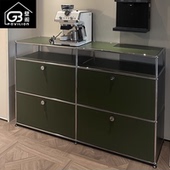 壁阁餐边柜ins柜组合中古风客厅不锈钢模块化收纳饰品轻奢展示柜