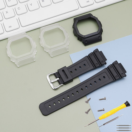 适配卡西欧小方块DW-5600SK/BB/GWX-5600/GW-B5600冰韧表壳手表带