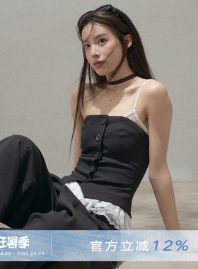ANNACUTE蕾丝吊带抹胸两件套