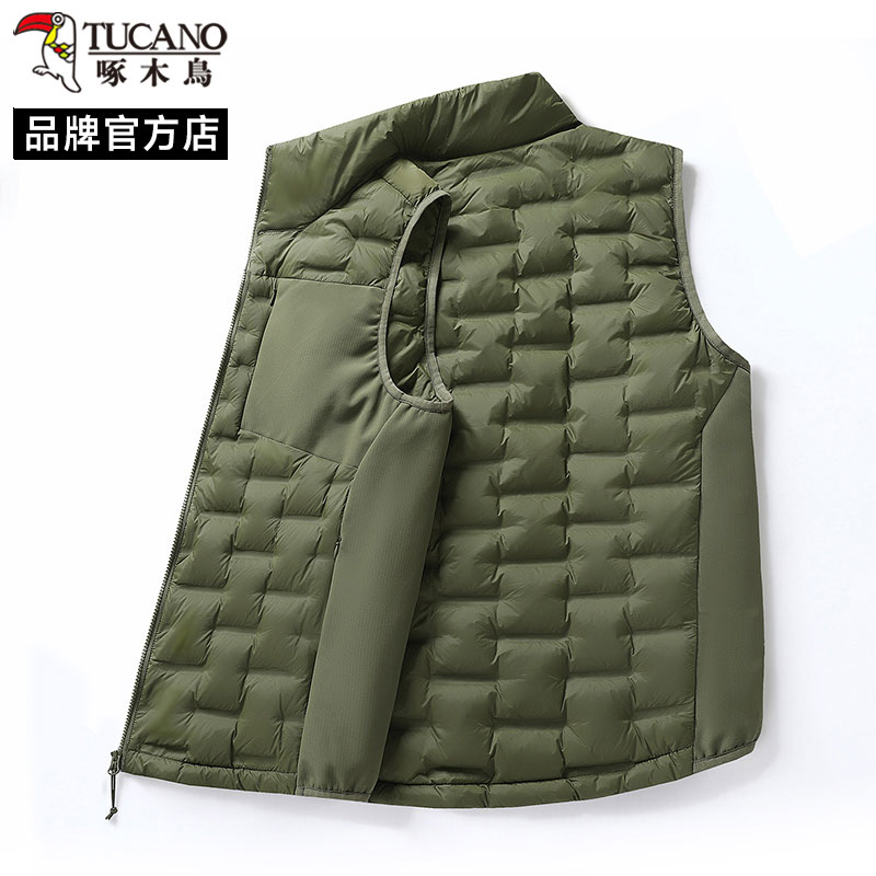 啄木鸟轻薄短款羽绒服男款2025新款冬季立领时尚外衣休闲保暖外套