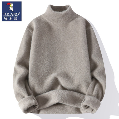 啄木鸟秋冬半高领毛衣男不起球