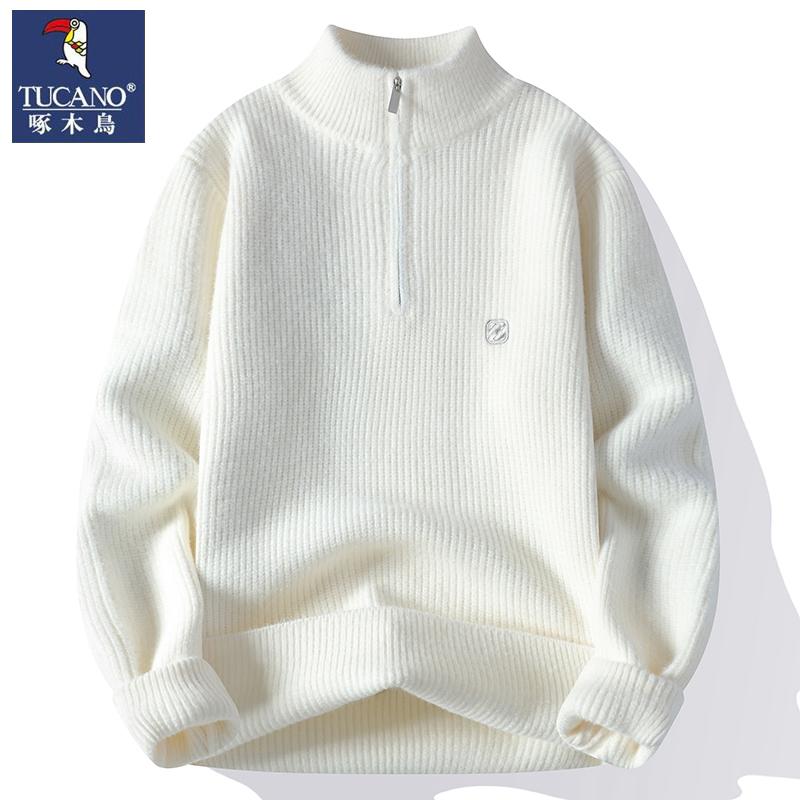 啄木鸟宽松圆领毛衣针织衫