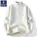 啄木鸟冬季韩版休闲百搭套头宽松保暖潮男士挺阔半高领毛衣针织衫