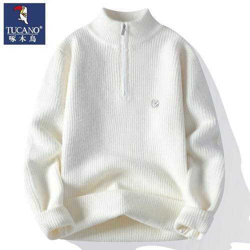 啄木鸟宽松圆领毛衣针织衫