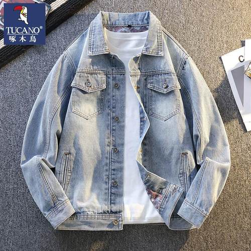 啄木鸟春季复古牛仔衬衫