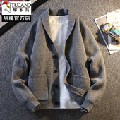 春秋季 线衣休闲针织衫 开衫 时尚 外套男潮流 毛衣男士 啄木鸟2026新款