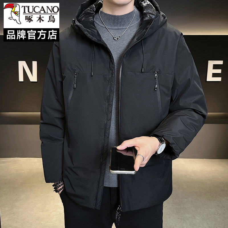 啄木鸟工装风连帽羽绒服