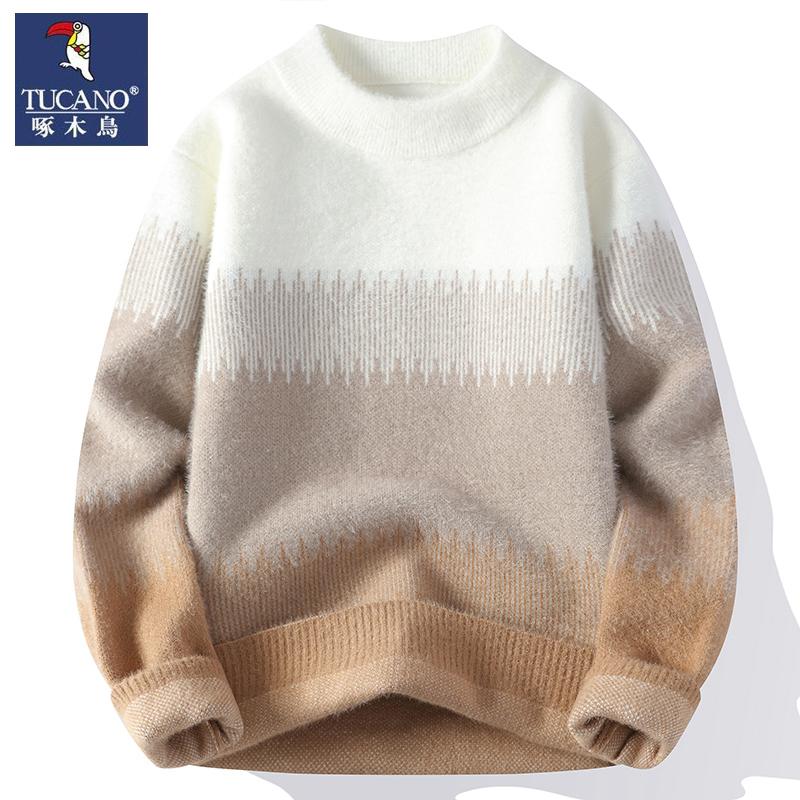 加厚秋冬保暖套头针织衫2024新款