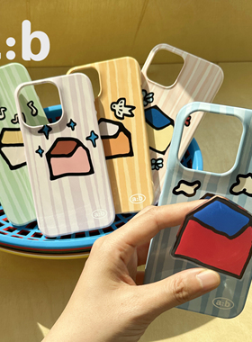 a:b原创彩色蜡笔房子系列手机壳苹果手机可爱手绘可送人情侣闺蜜同款（不含支架）