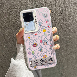 s17pro保护套s16e全包带支架小新s15防摔s12软外壳viv0新款 s10高级感s18t彩银 vivo 适用vivos19手机壳s18女款