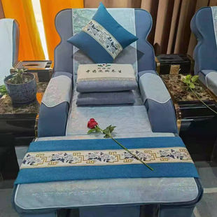 足浴沙发巾四件套足疗沙发套两件套加厚沐足坐垫按摩床单防滑印字