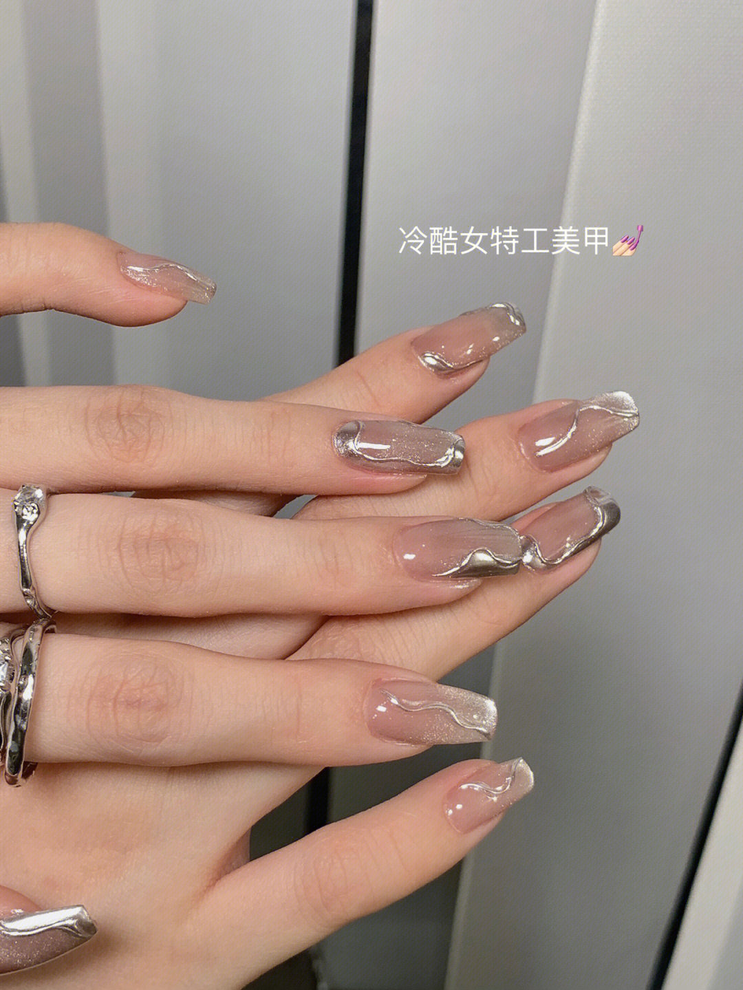 手工定制假指甲贴片成品银河女战士晶石猫眼美甲高级感显白穿戴甲