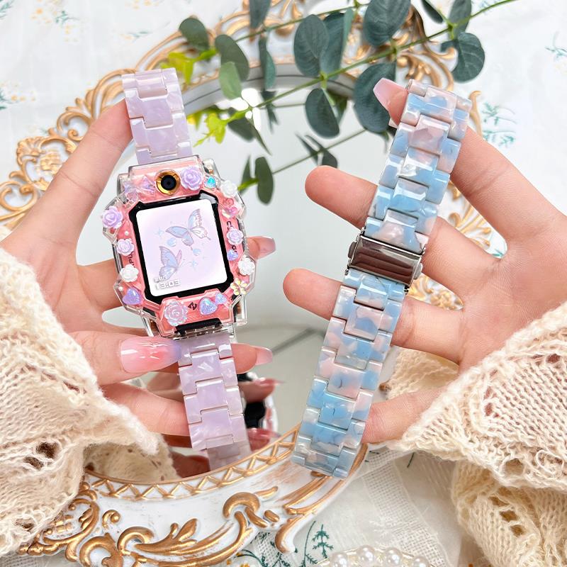 适用小天才电话手表N3U3D2A表带儿童Z10Z9海洋花diy保护壳套Z6Pro