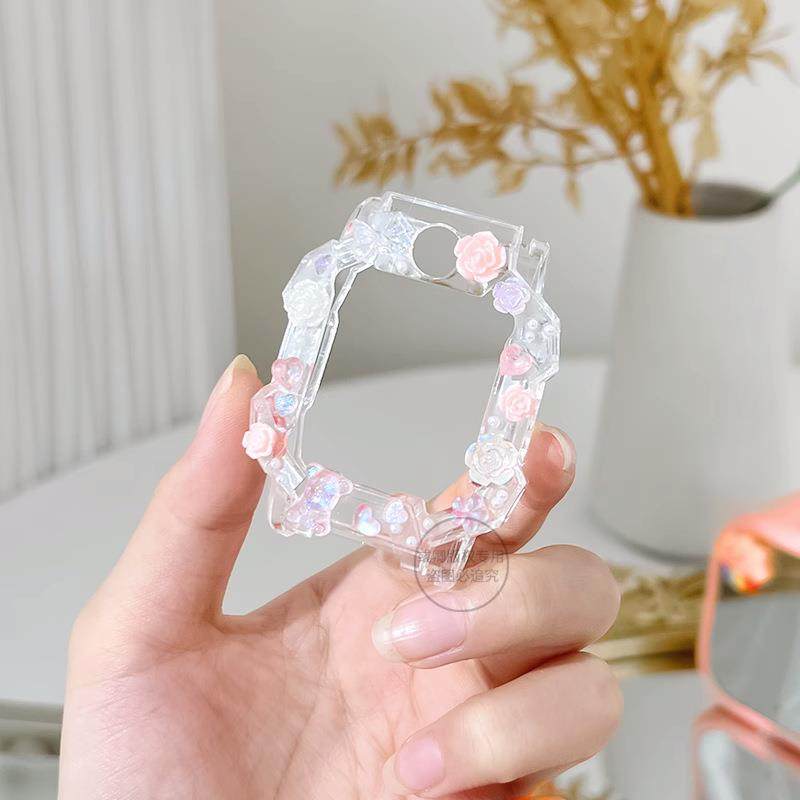 适用小天才电话手表N3表带保护壳Z10Z9Z8卡通儿童Diy透明保护套U3