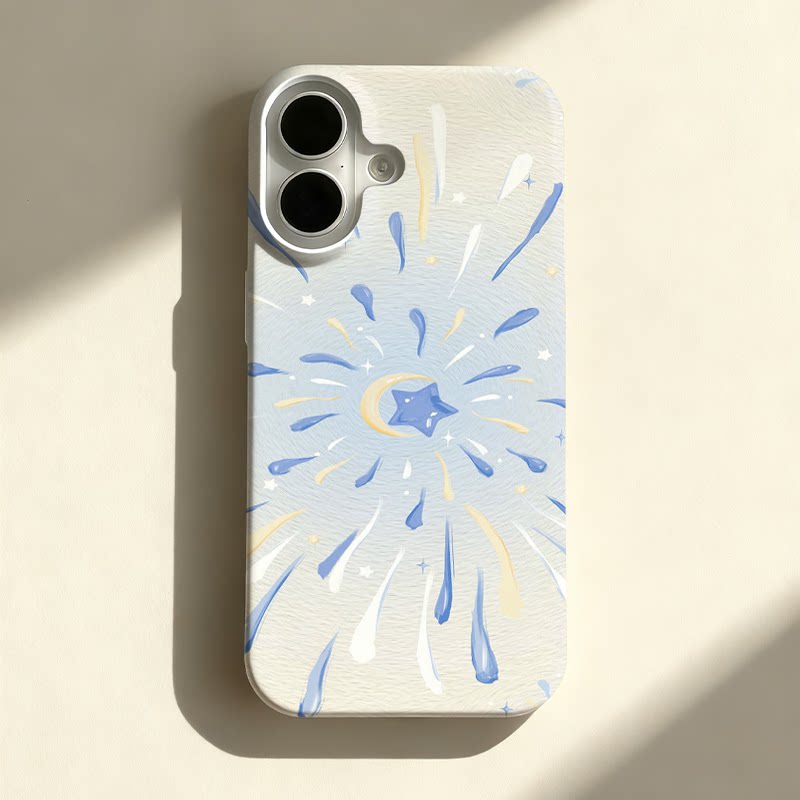 适用于苹果iPhone手机壳创意15个性保护套17潮绚丽烟火情侣线条简约高级感氛围渐变黑星手机保护壳
