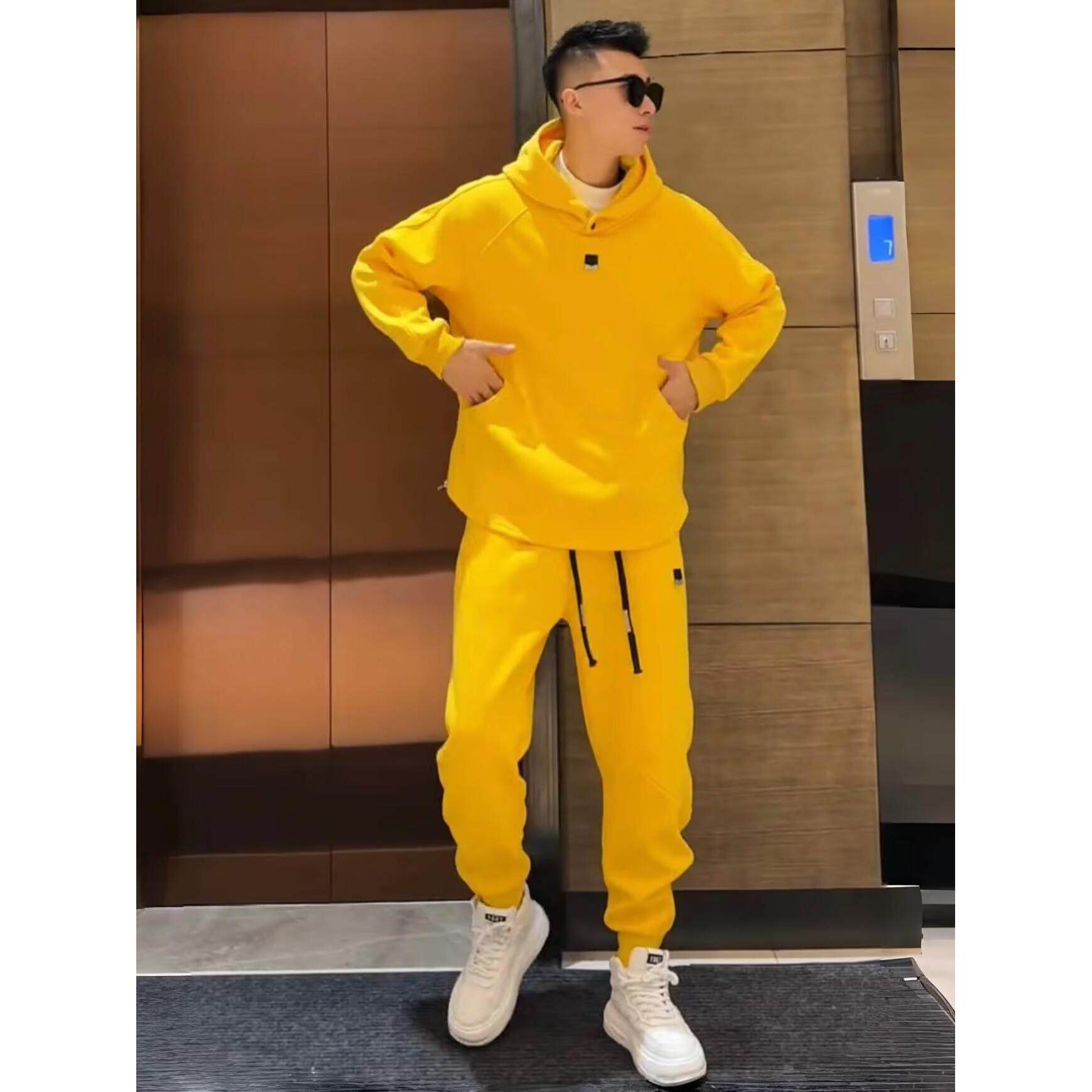 高级感痞帅宽松休闲运动套装男士春秋新款潮牌连帽卫衣卫裤两件套